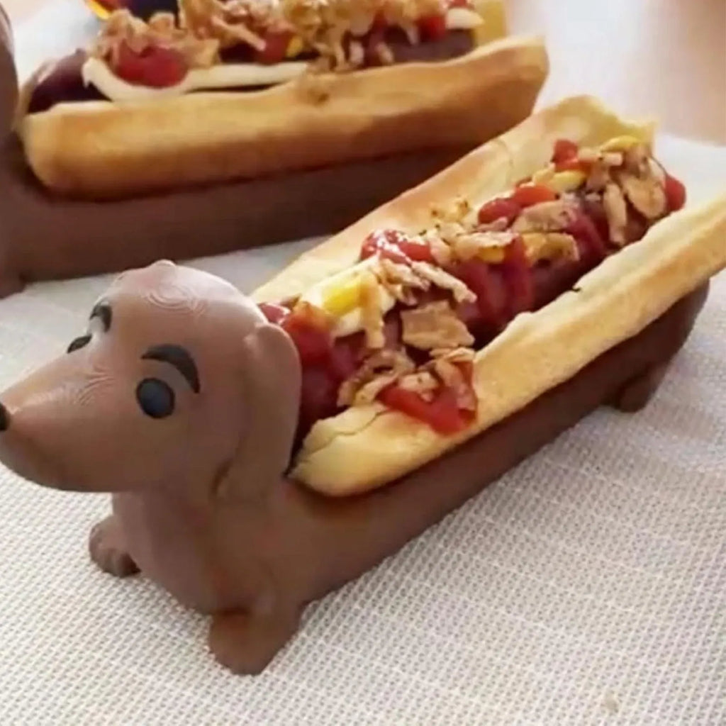 Funny Dachshund Hot Dog Serving Tray – Cute Sausage Dog Snack Holder