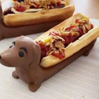 Funny Dachshund Hot Dog Serving Tray – Cute Sausage Dog Snack Holder