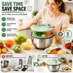 🥗 Multifunctional Stainless Steel Salad Spinner & Veggie Prep
