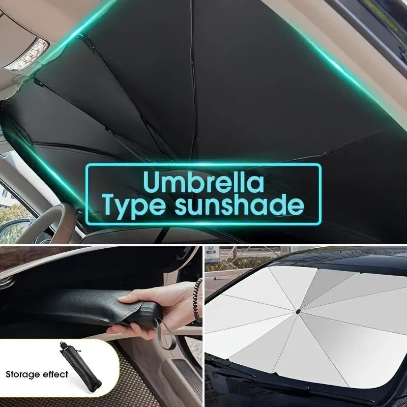 SunGuard Pro™ – Foldable Umbrella Windshield Sunshade