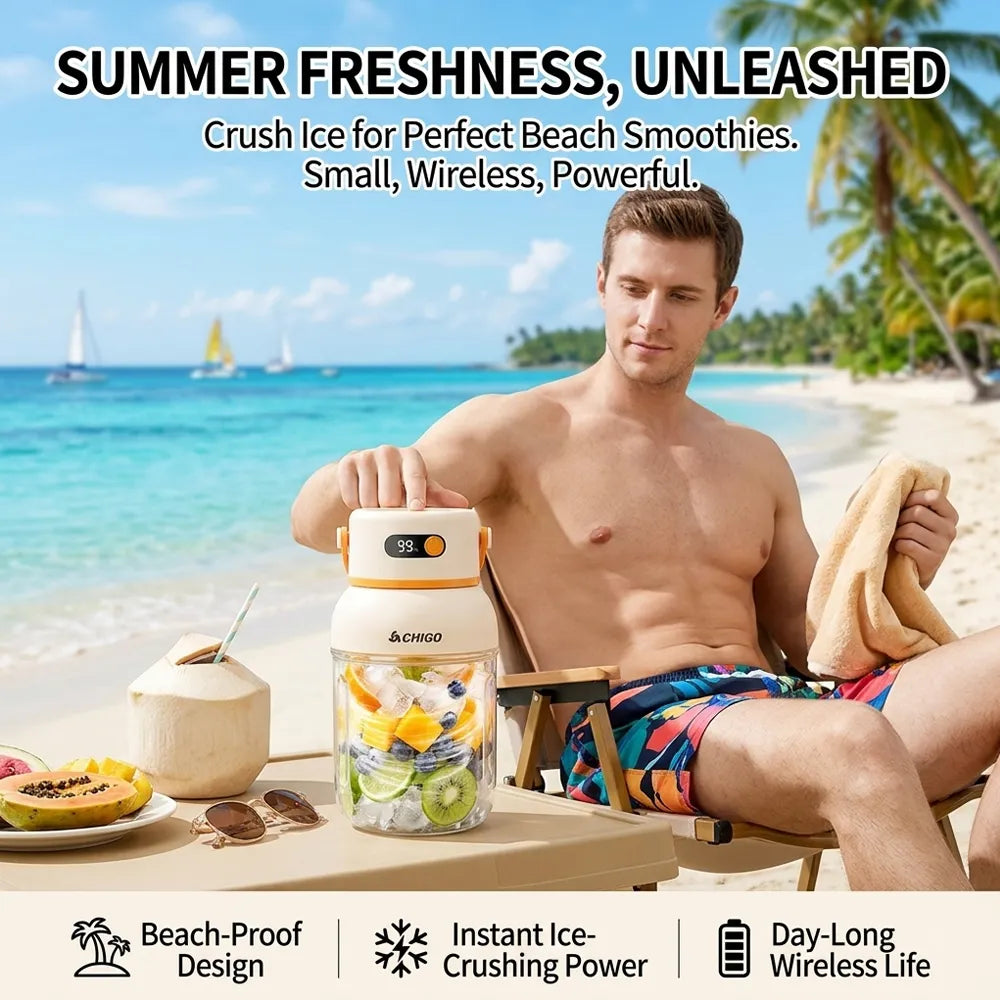Portable Electric Juicer Cup with zero cord hassle 🥤: Drink fresh nutrient-rich smoothies without struggling with heavy blenders 🍓