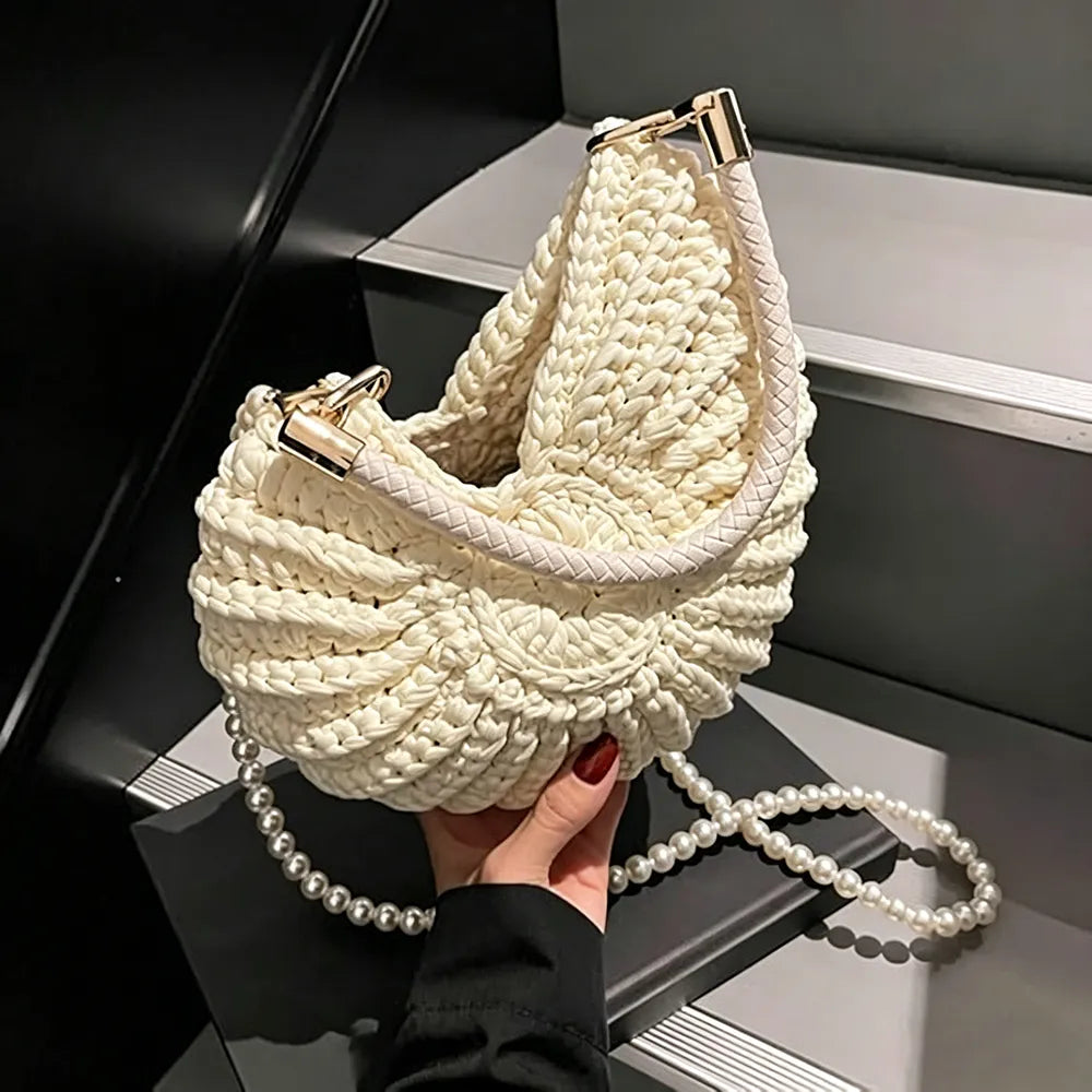 🐚 Handmade Crochet Seashell Tote Bag – Bohemian Summer Shoulder Bag