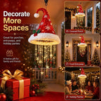 Lighted Christmas Hanging Chandelier – Santa Hat, Tree & Bells