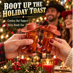 32-Piece Cowboy Boot Shot Glass Set with Mini Hats