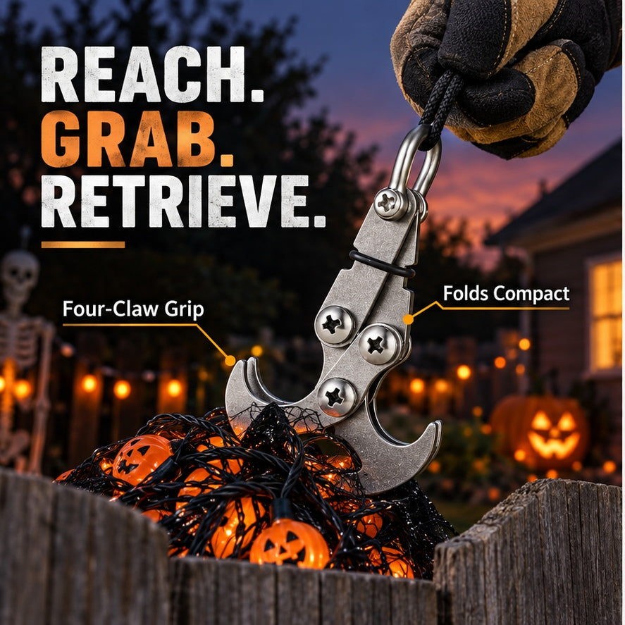 Four-claw hook retrieving lightweight Halloween decorations