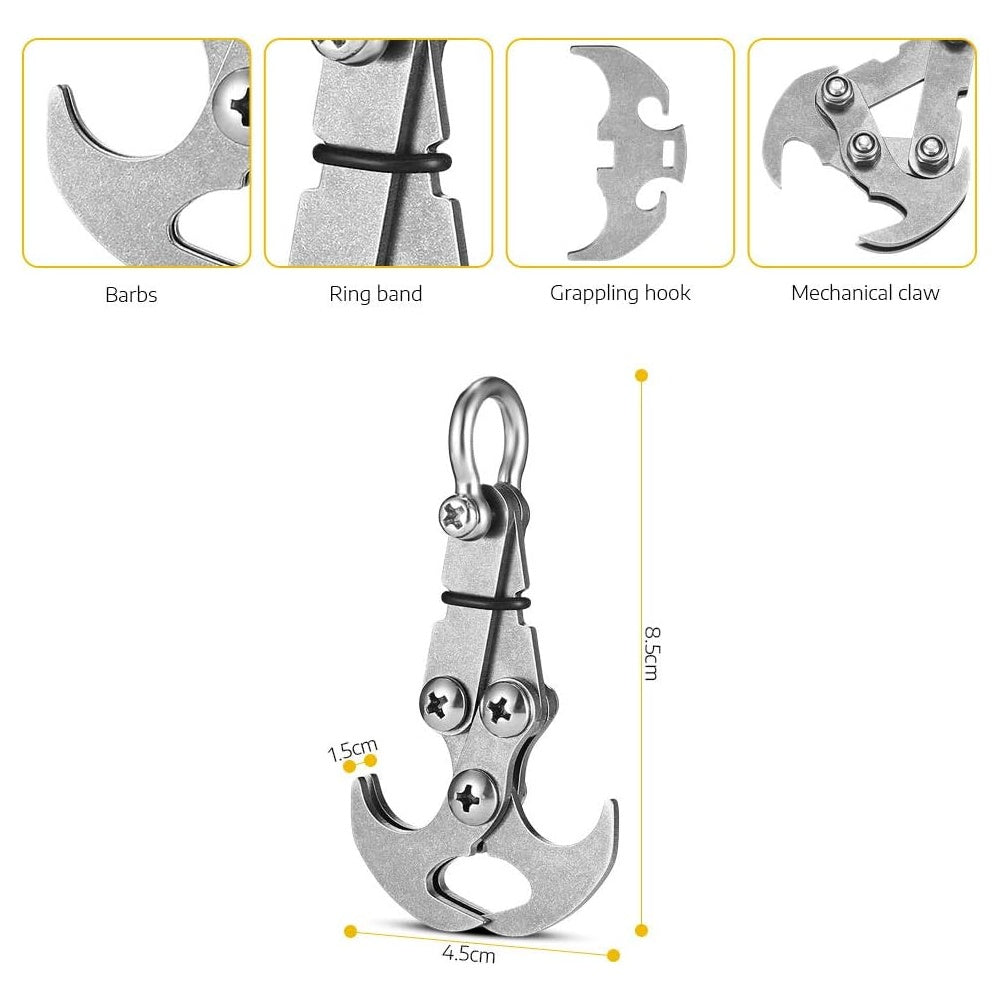 Foldable Stainless Steel Four-Claw Retrieval Hook – Small or Large
