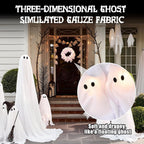 12-Light Ghost Wreath – Glowing Halloween Door Decor