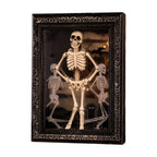Front view of ornate skeleton graveyard picture frame