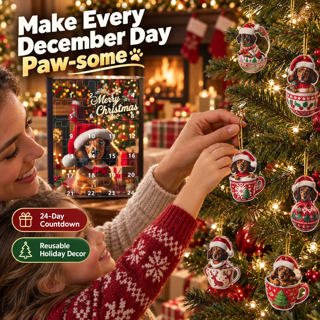 24-Day Cat & Dog Christmas Advent Calendar with Acrylic Ornaments
