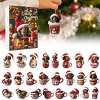 24-Day Cat & Dog Christmas Advent Calendar with Acrylic Ornaments