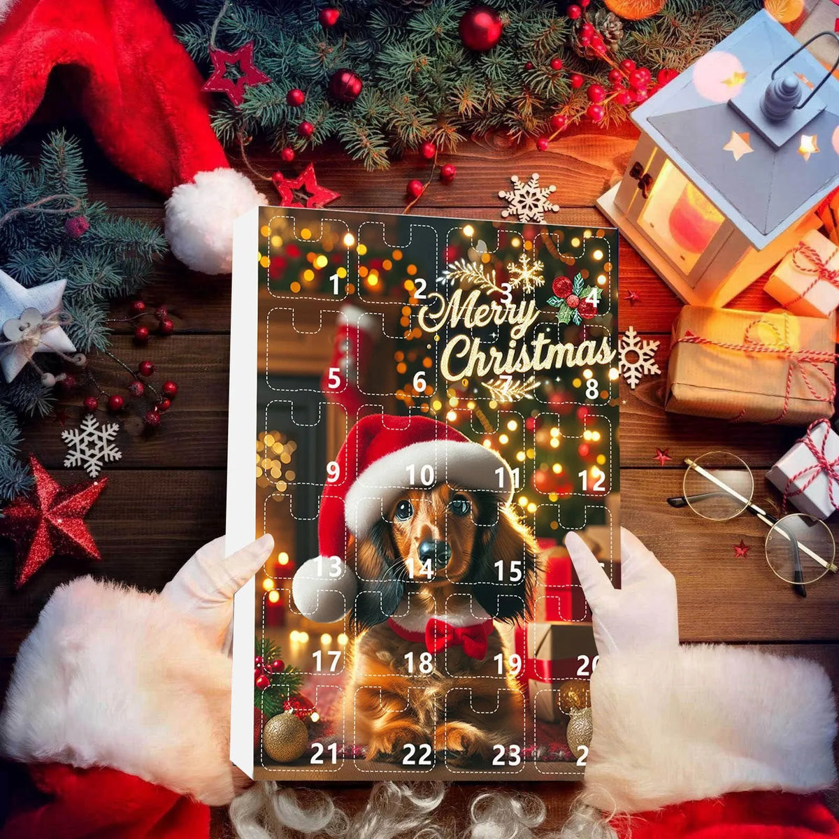24-Day Cat & Dog Christmas Advent Calendar with Acrylic Ornaments