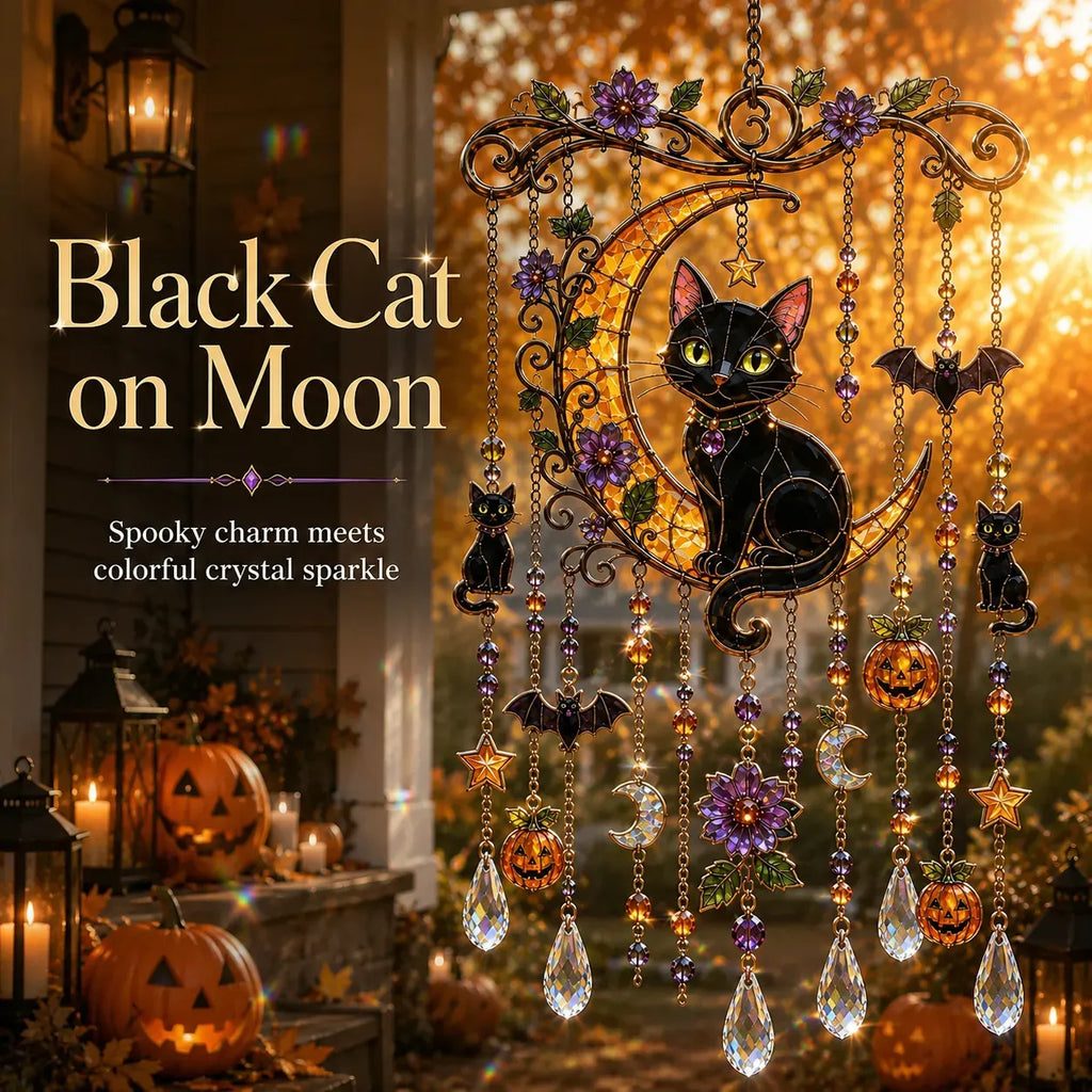 Halloween Stained-Glass-Look Suncatcher Hanging Decor