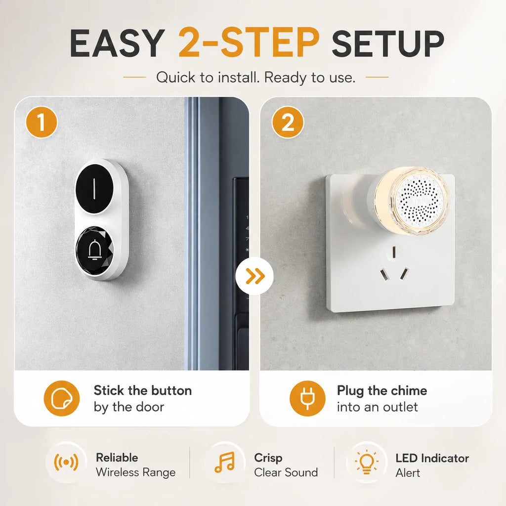 Light-Up Wireless Doorbell & Plug-In Chime