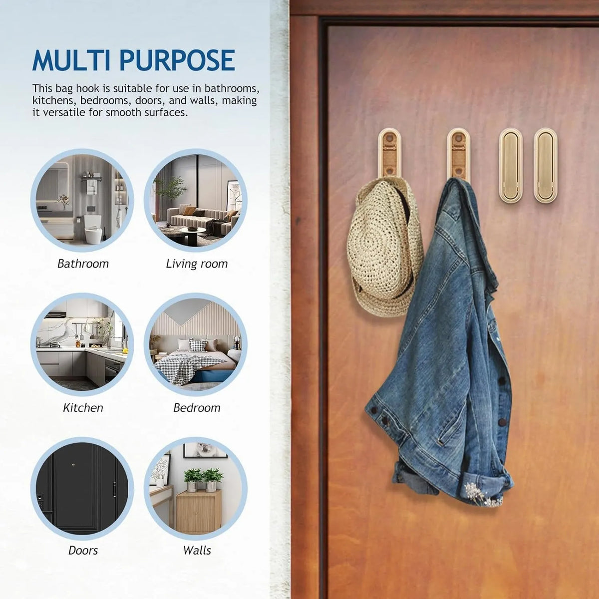 Press-to-Open Space-Saving Folding Wall Hook