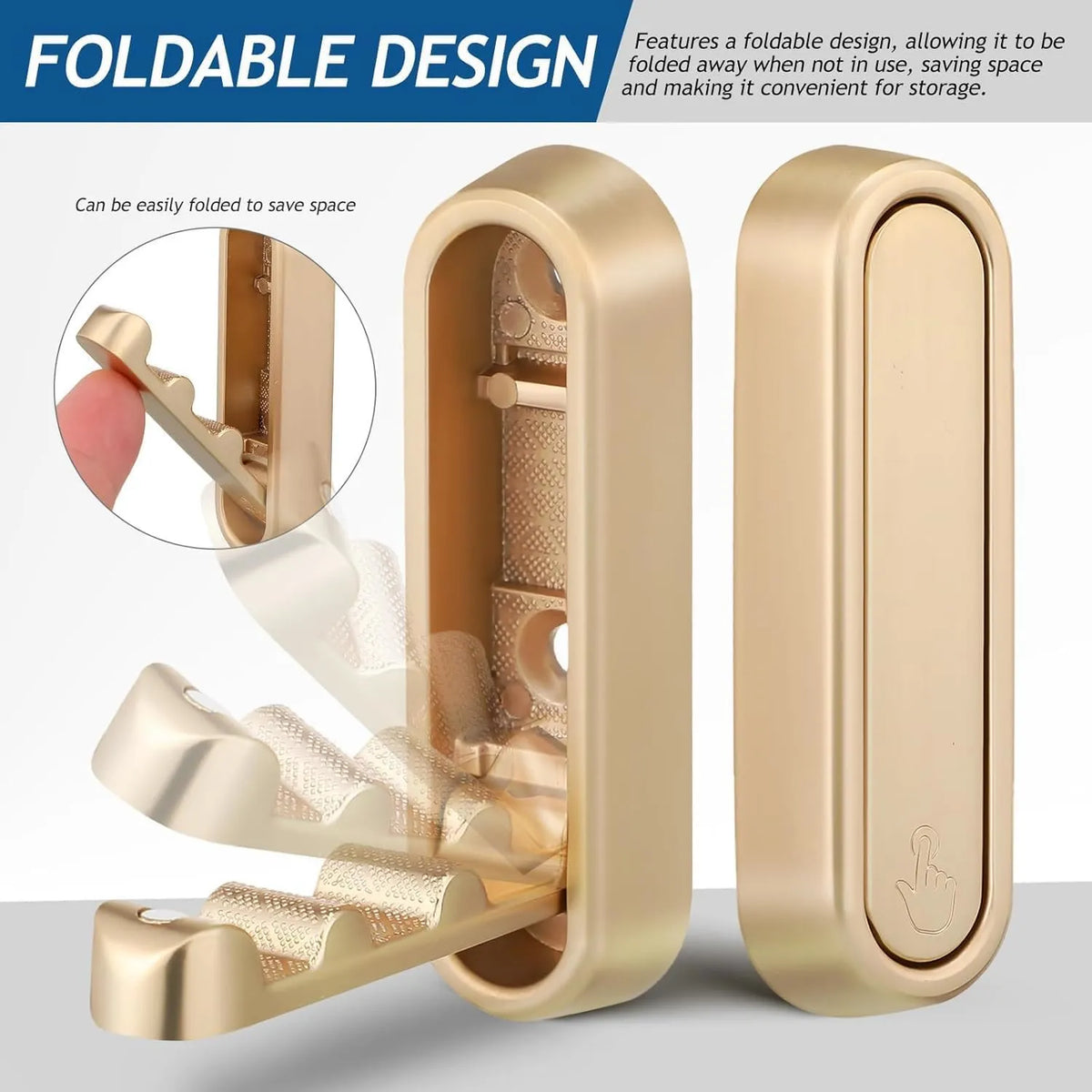 Press-to-Open Space-Saving Folding Wall Hook