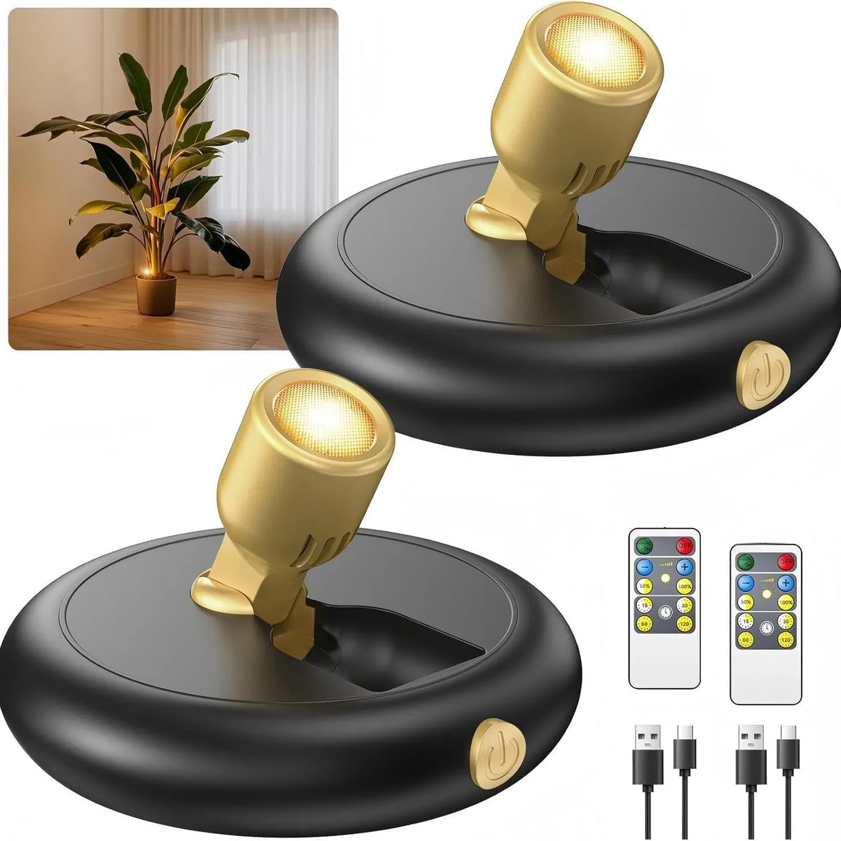 Rechargeable Wireless Accent Spotlights – 2-Pack