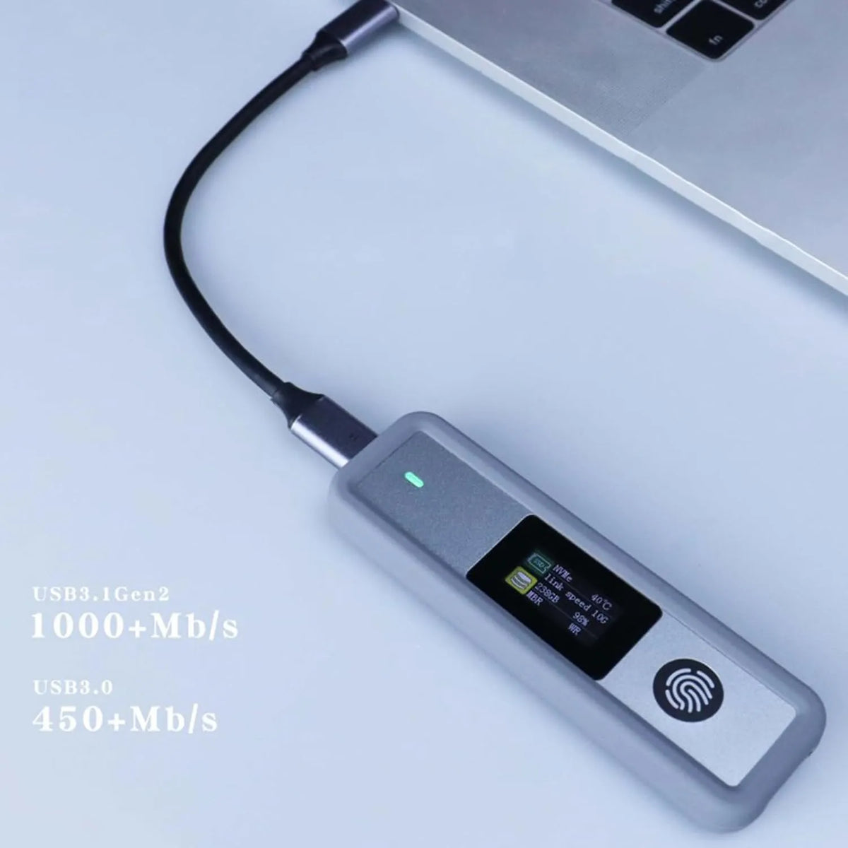 SecureTouch Visual Fingerprint M.2 SSD Enclosure