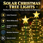 Solar Spiral Christmas Tree Lights with Star Topper
