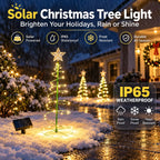 Solar Spiral Christmas Tree Lights with Star Topper