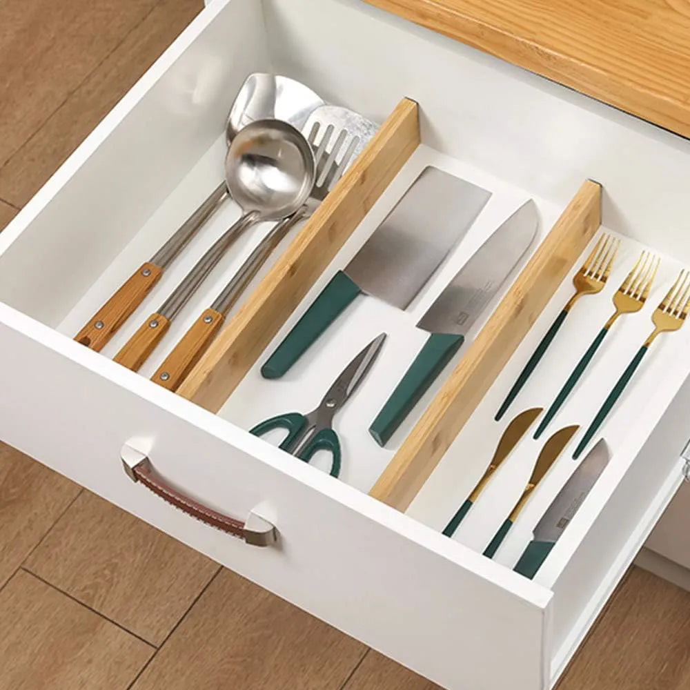 Spring-Fit Bamboo Drawer Dividers