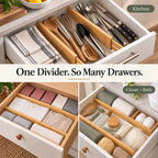 Spring-Fit Bamboo Drawer Dividers