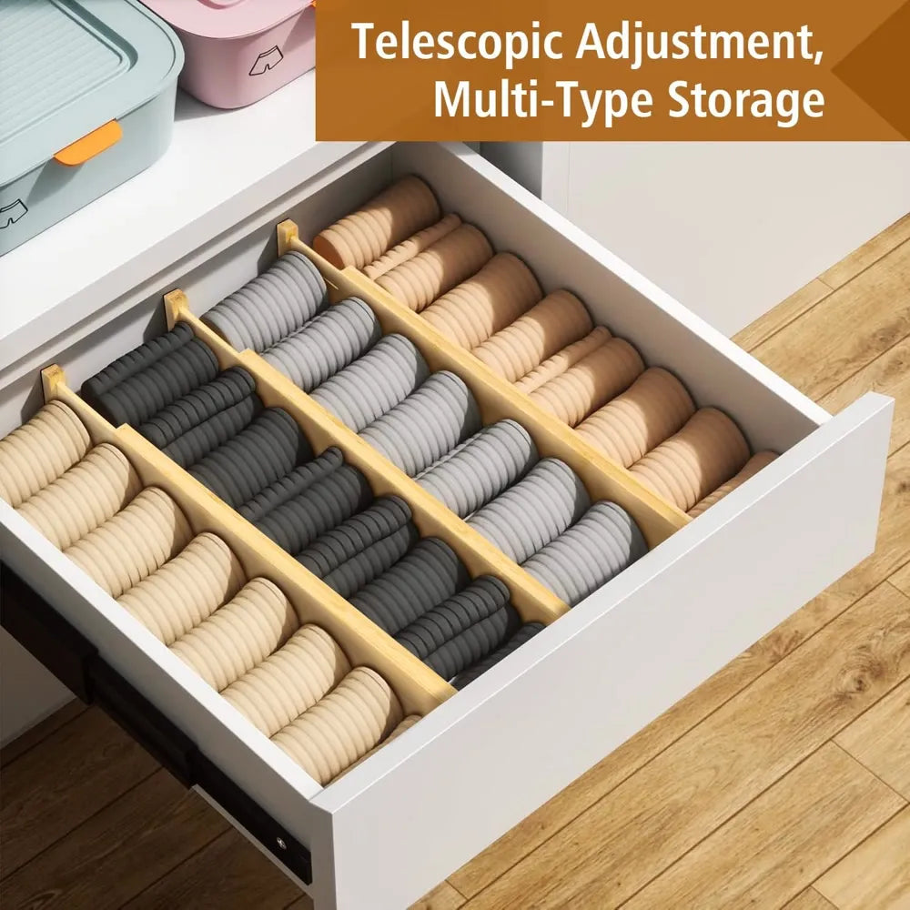 Spring-Fit Bamboo Drawer Dividers