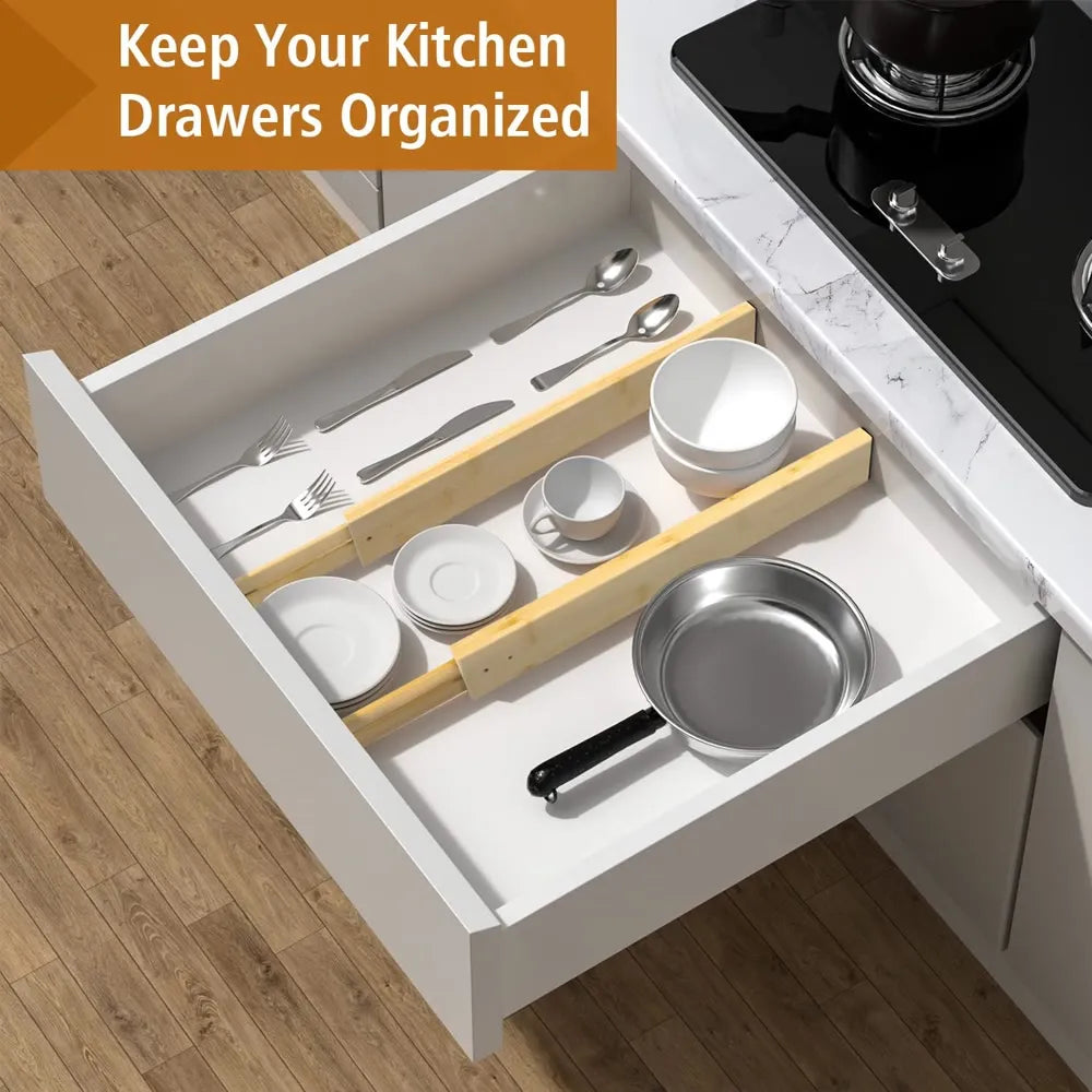 Spring-Fit Bamboo Drawer Dividers