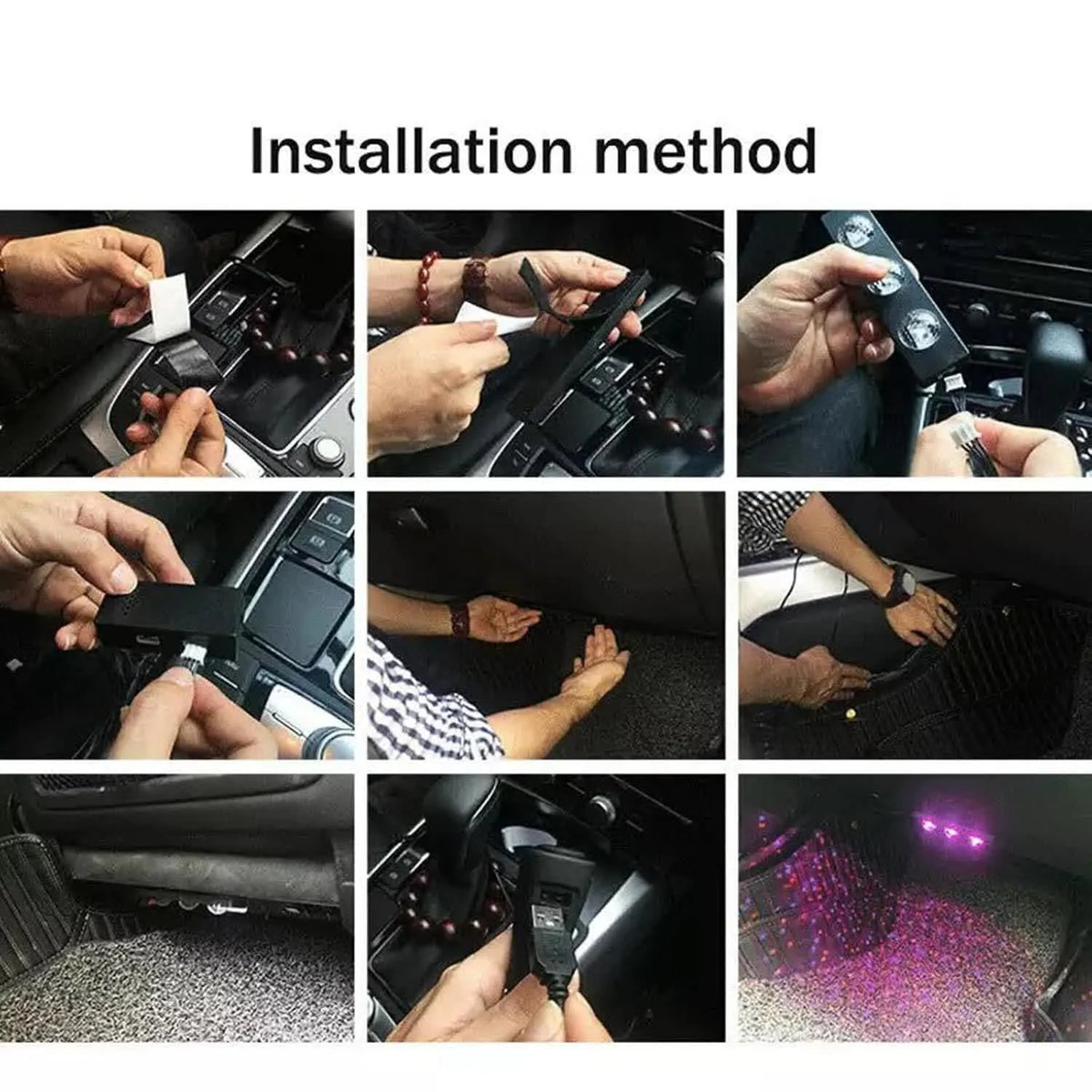 Starlit Drive Sound-Reactive Car Footwell Light Kit