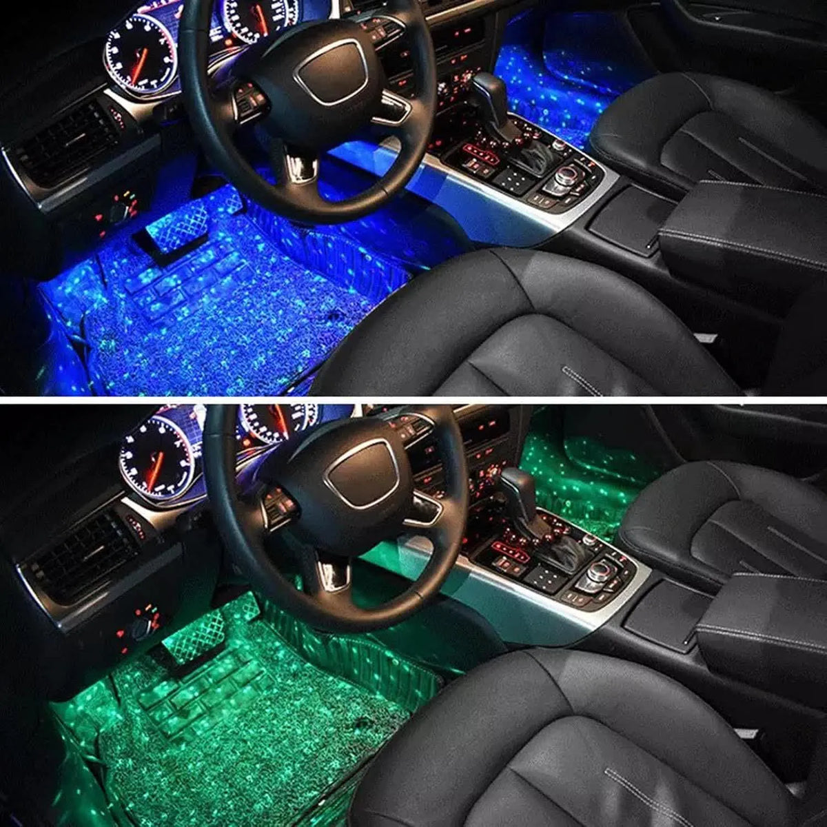 Starlit Drive Sound-Reactive Car Footwell Light Kit