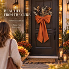 Warm Welcome Harvest Bow Door Swag