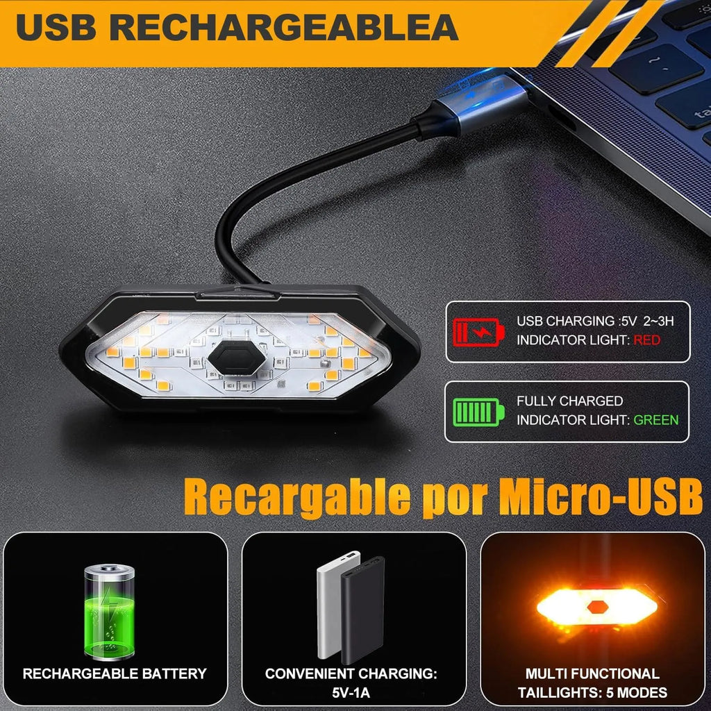 Wireless Bike Turn Signal Tail Light with Handlebar Remote