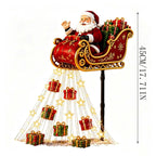 Solar Santa sleigh garden decoration with an approximate 17.7-inch height marker
