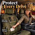 Tactical Car Seat Protector with Quick-Access Storage – Green