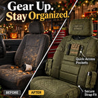Tactical Car Seat Protector with Quick-Access Storage – Green
