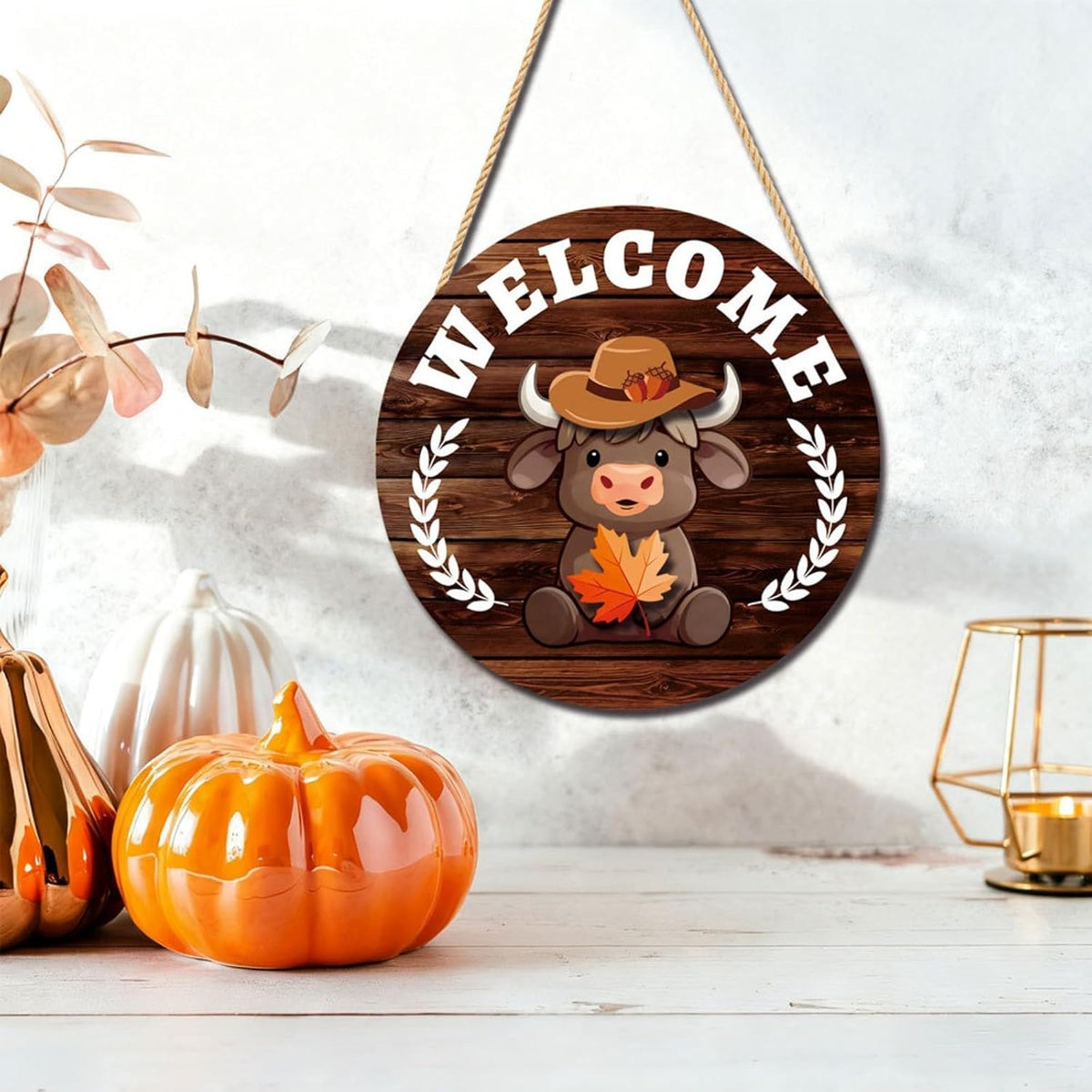 35-Piece Interchangeable Highland Cow Welcome Sign