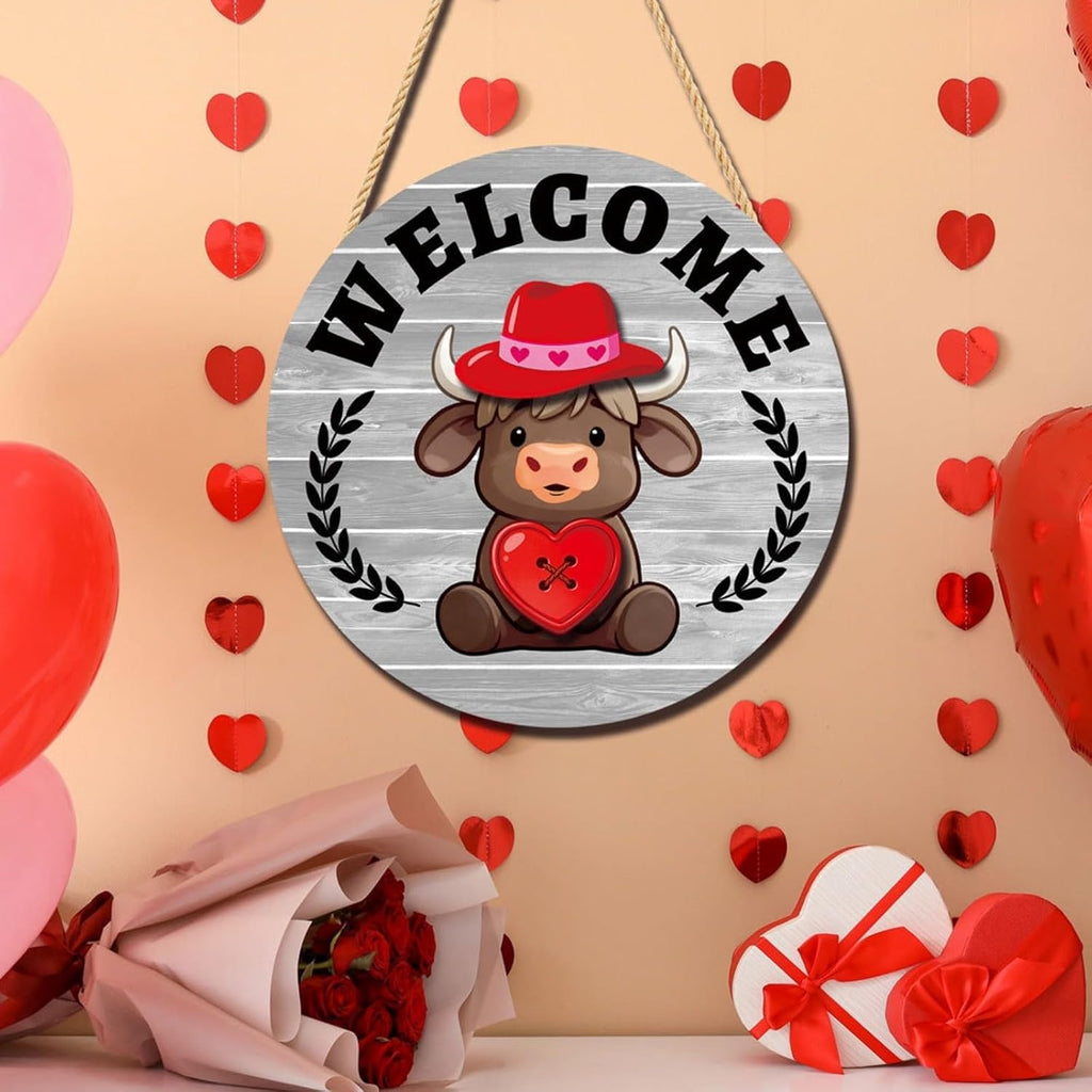 35-Piece Interchangeable Highland Cow Welcome Sign